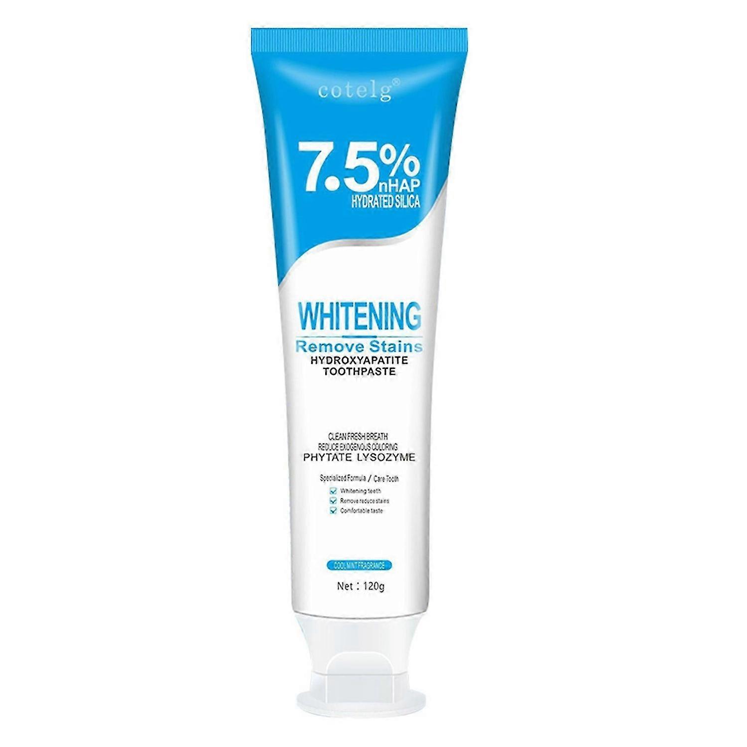 7.5% Hydroxyapatite Toothpaste for Enamel Protection, Gentle Effective Fluoride-Free Toothpaste for Sensitive Teeth