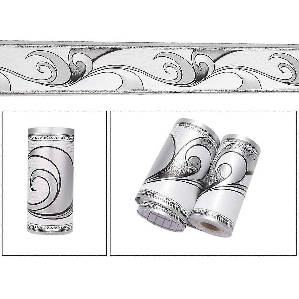 Self Adhesive Wall Skirting Border Line Wallpaper Rolls Sticker 10m Wave