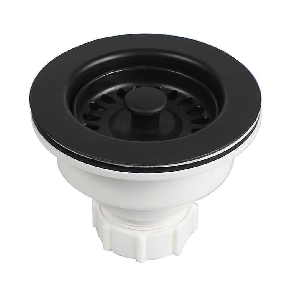 Kitchen Sink Drain with Basket Strainer 114mm Stopper for Quartz Stone Sink, Durable Plastic