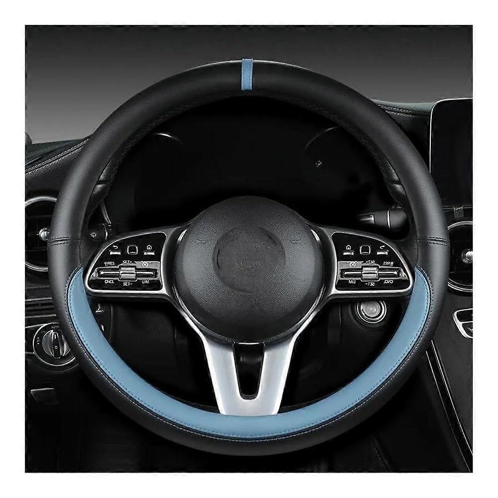 Leather Steering Wheel Cover 38cm Universal AntiSlip Grip Car Interior Protector