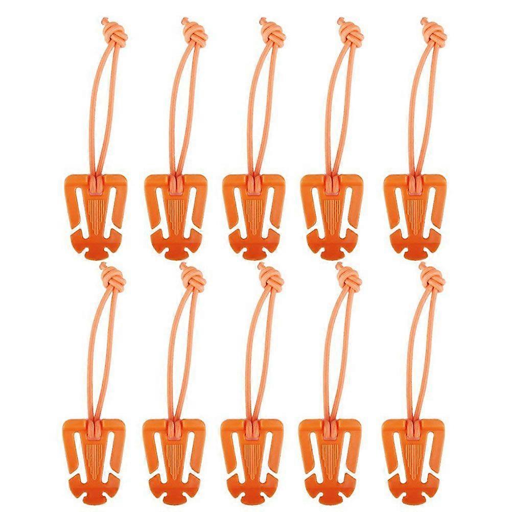 10pcs Molle Web Dominator Buckles Strap Clip Belt Keeper Tactical Strap Management Tool with Elastic String for Backpack Webbing (Orange)
