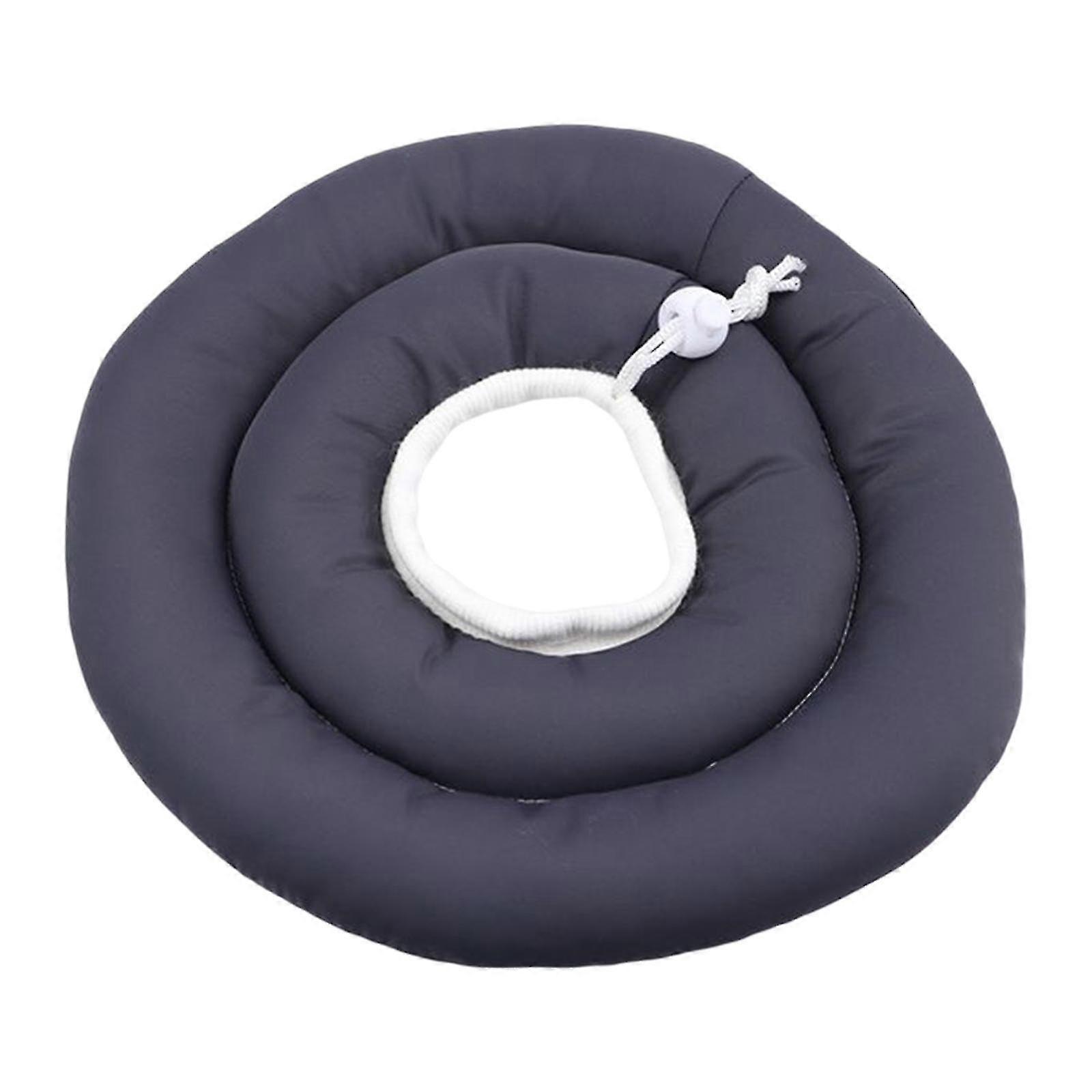 Adjustable Pet Recovery Collar Protective Neck Donut Safe Cone Grey L
