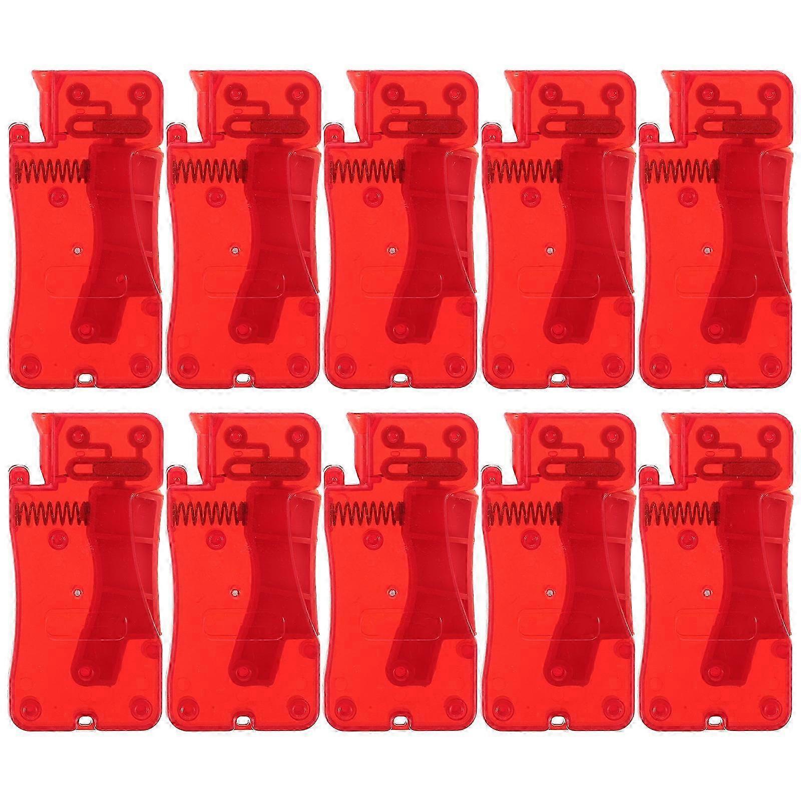 Sewing Needle Threader Tool for Drawstring Threading 10Pcs Red Plastic