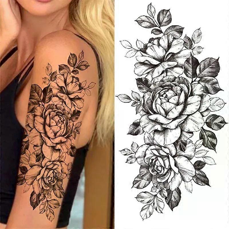 1 Sheet Flower Tattoo Sticker Waterproof Lasting Temporary Tattoo