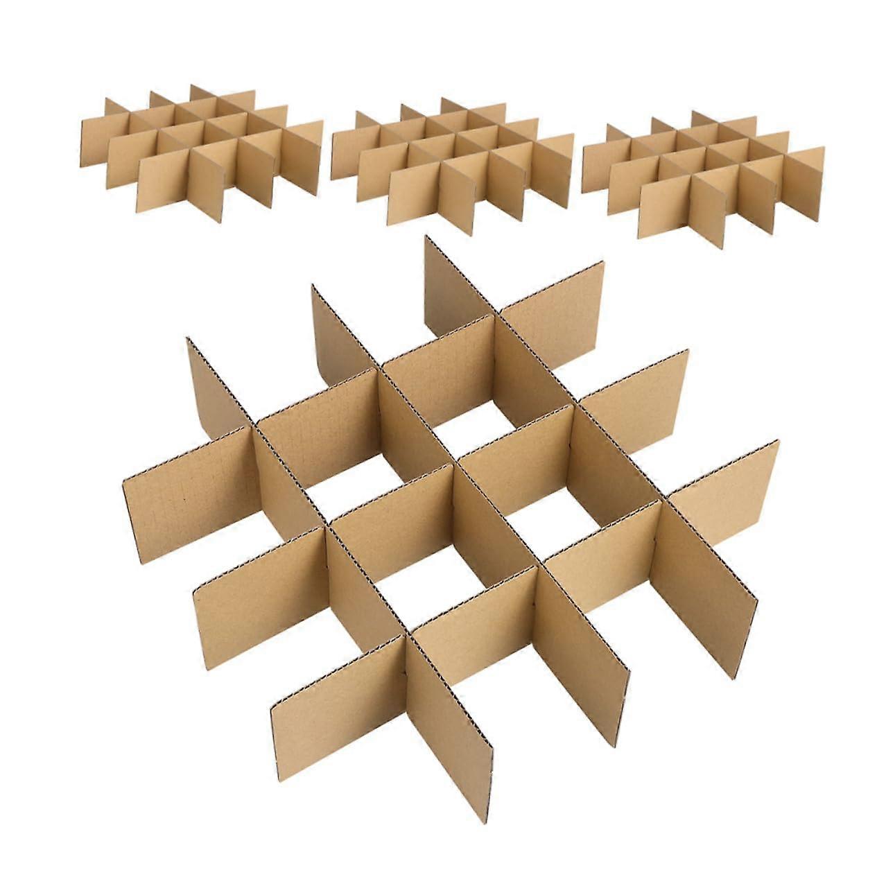 4 Sets Corrugated Cardboard Box Dividers for Secure Glassware and Dish Packing  Inserts