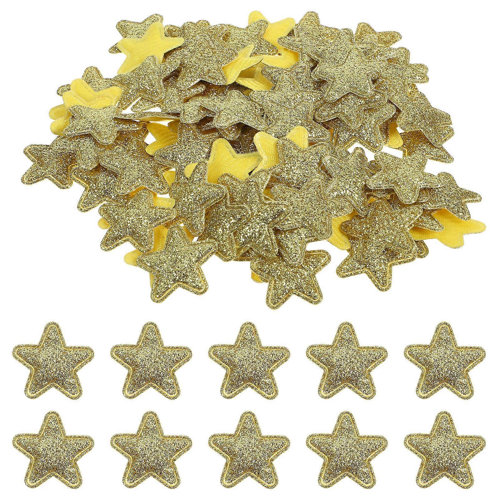 Golden Star Cloth Patch Star Applique for Decorating Use 100Pcs Cloth