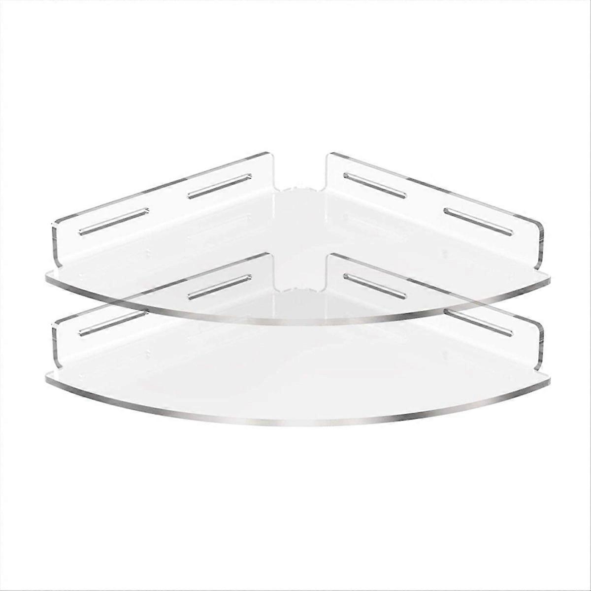 2Pcs Floating Corner Shelf Triangle Wall Mount Storage Rack