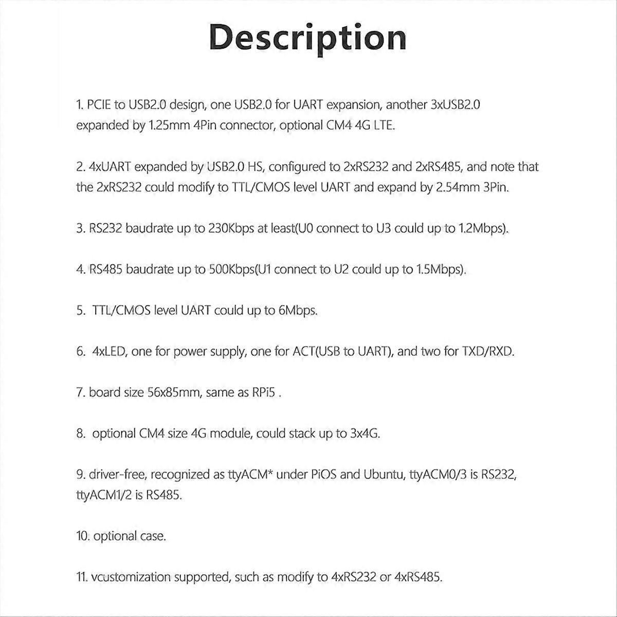 MPUUART PCIe to USB UART HAT+Cooling Fan+Case For Raspberry Pi