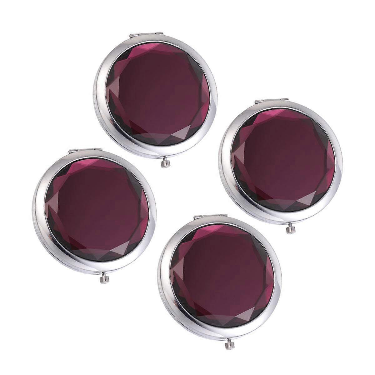 Makeup Mirror Purple Folding Double Side Mirror 4Pcs