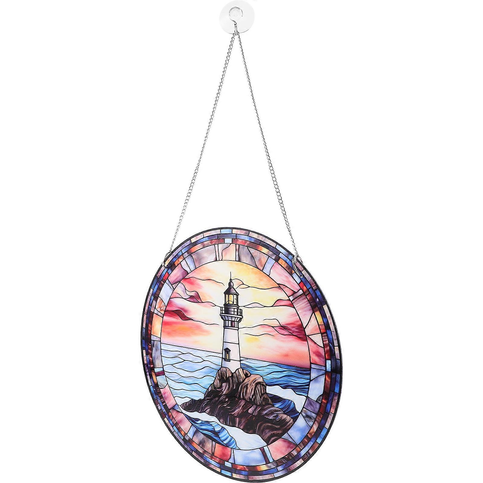 Window Hanging Decor Lighthouse Shape Acrylic Material Indoor Use 1Pcs
