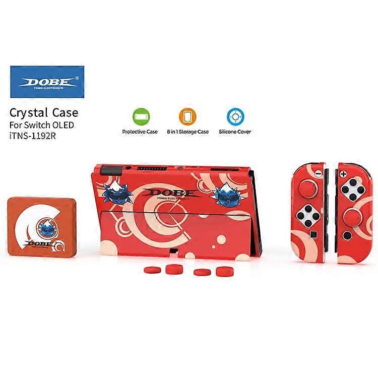 Switch OLED Protective Case Bundle - Hard Shell for Console & Joy-Con + Game Card Case + Thumb Grips