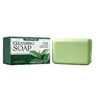 Tea Tree Oil Cleansing Soap 100G Plant-Based Oil-Control Deep Hydration Fresh Care Face Body Cleansing Bar Gift