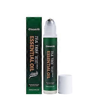 Tea Tree Essential Oil Roll-On Hair Serum, 25ml Hydrating Scalp Nourishing Oil for Dry Frizzy Hair, Gentle Hair Care Serum