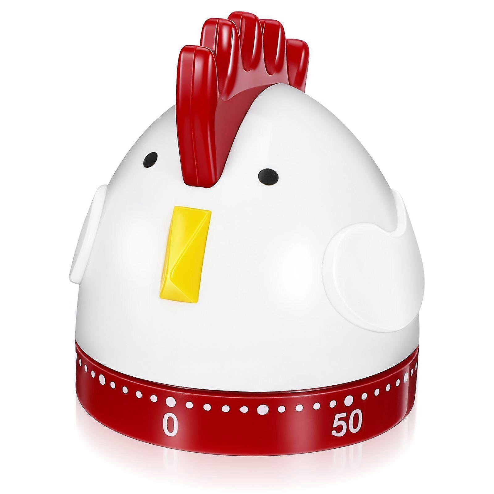 1Pc Cartoon Rooster Timer Home Mechanical Timer Kitchen Time Reminder (White)