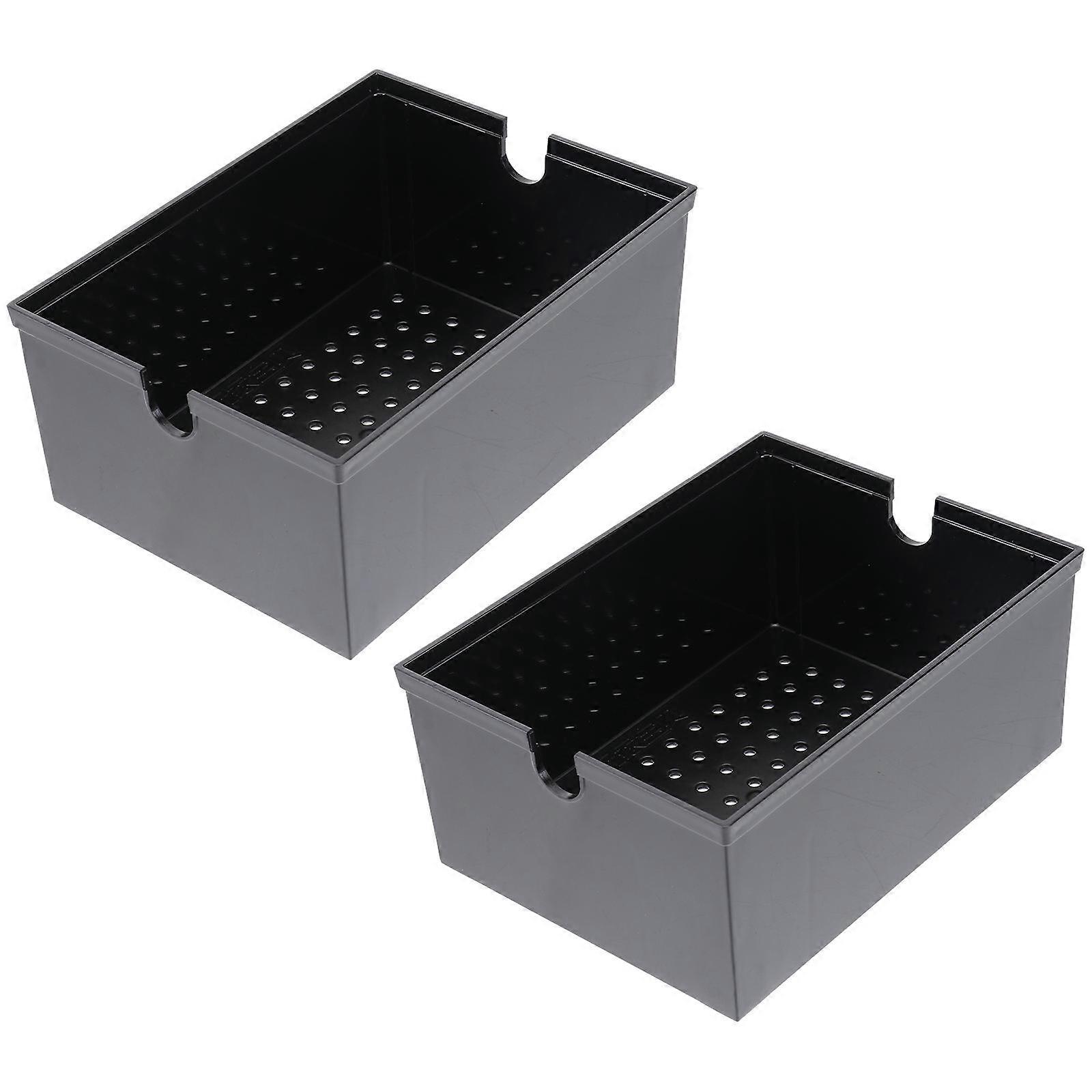 Drip Filter Box Aquarium External Filter Upper Box for Fish Tank 2Pcs Black