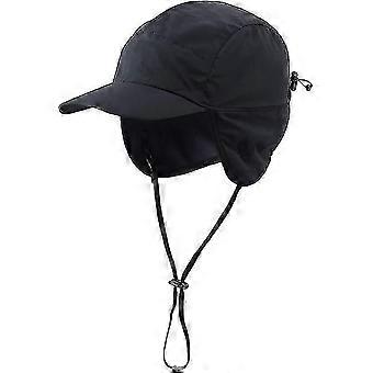 SHYV-Outdoor Herren-Baseballkappe, wasserdicht, Wintermütze mit Ohrenklappen, 1 Stück, schwarz