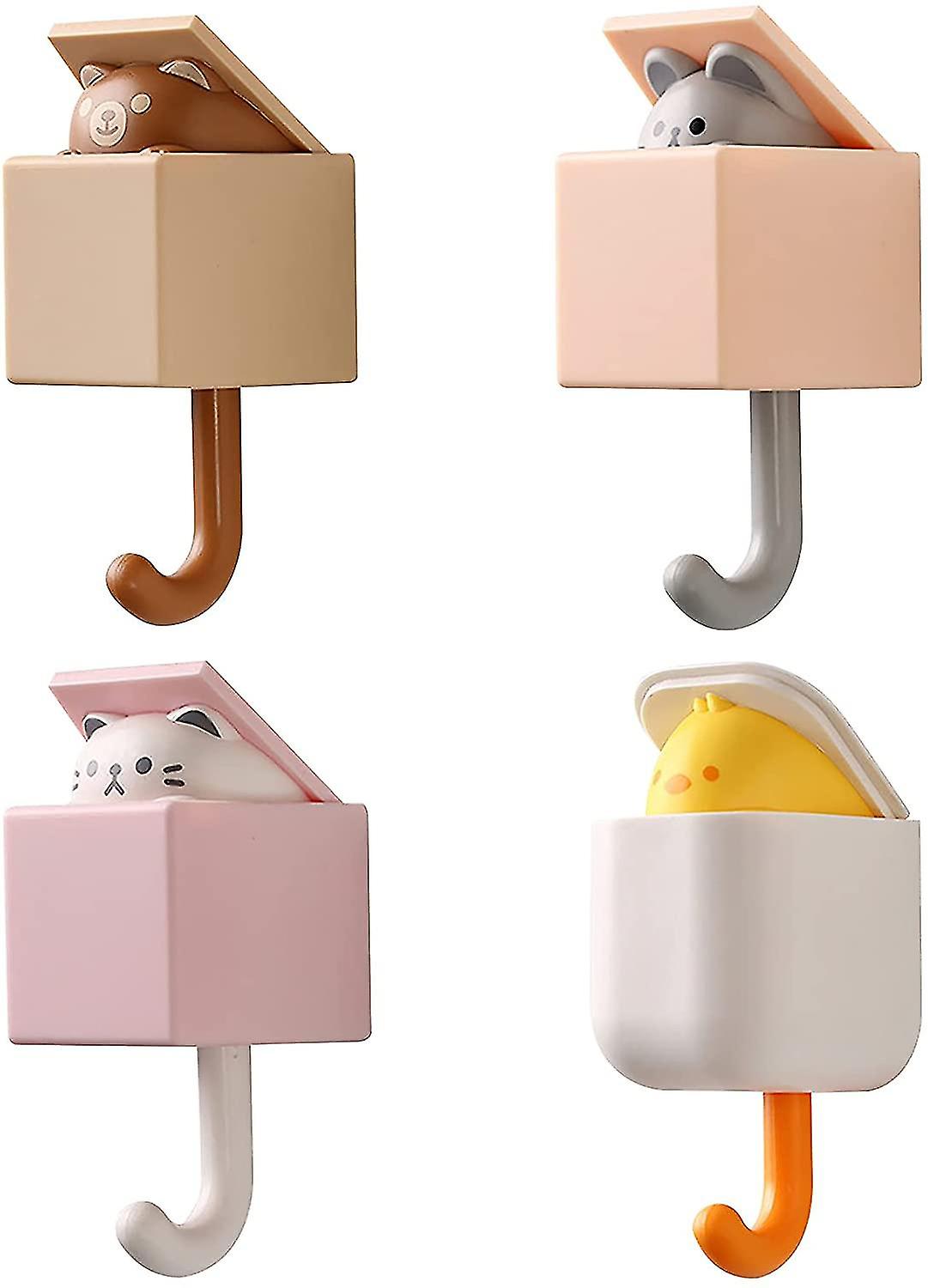 Wall Hook, Self Adhesive Hook Shower Hook Robe Hook Cute Animal Decorative Wall Hook