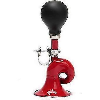 Tromba da clown vintage, clacson per bicicletta per bambini, sirena classica vintage in metallo attorcigliato, clacson a chiocciola per veicoli, biciclette, golf cart, rosso,