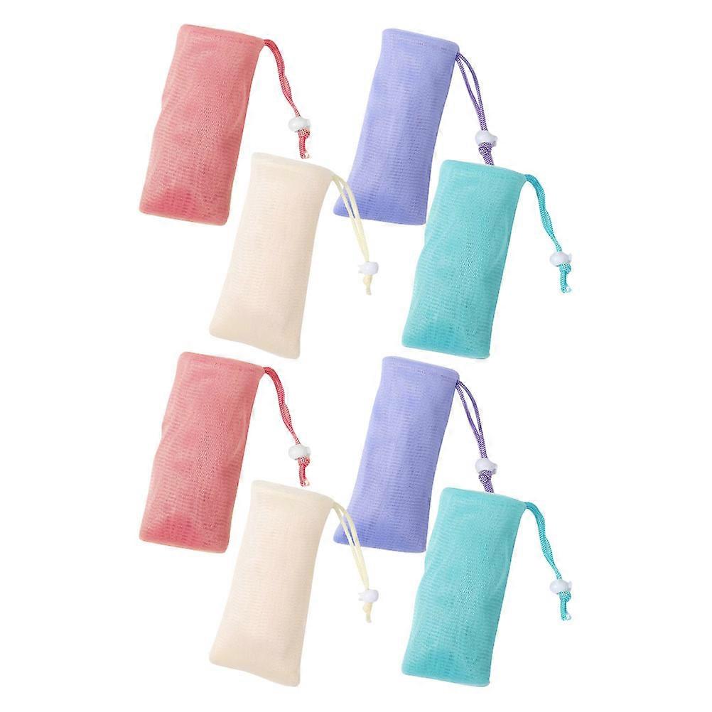 Soap Storage Bag Soft Mesh Pouch for Shower with Drawstring 8Pcs