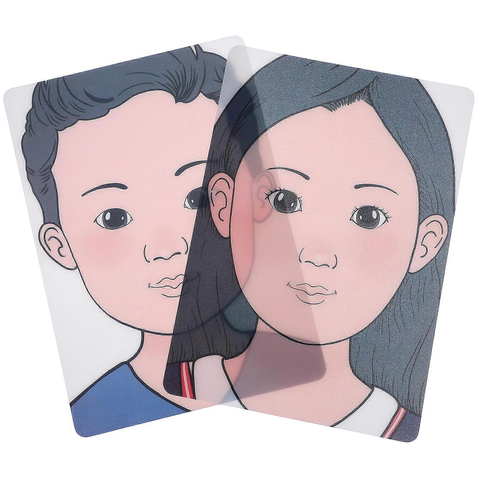 Plastic Practice Face Painting Board for Makeup Training 2Pcs Template