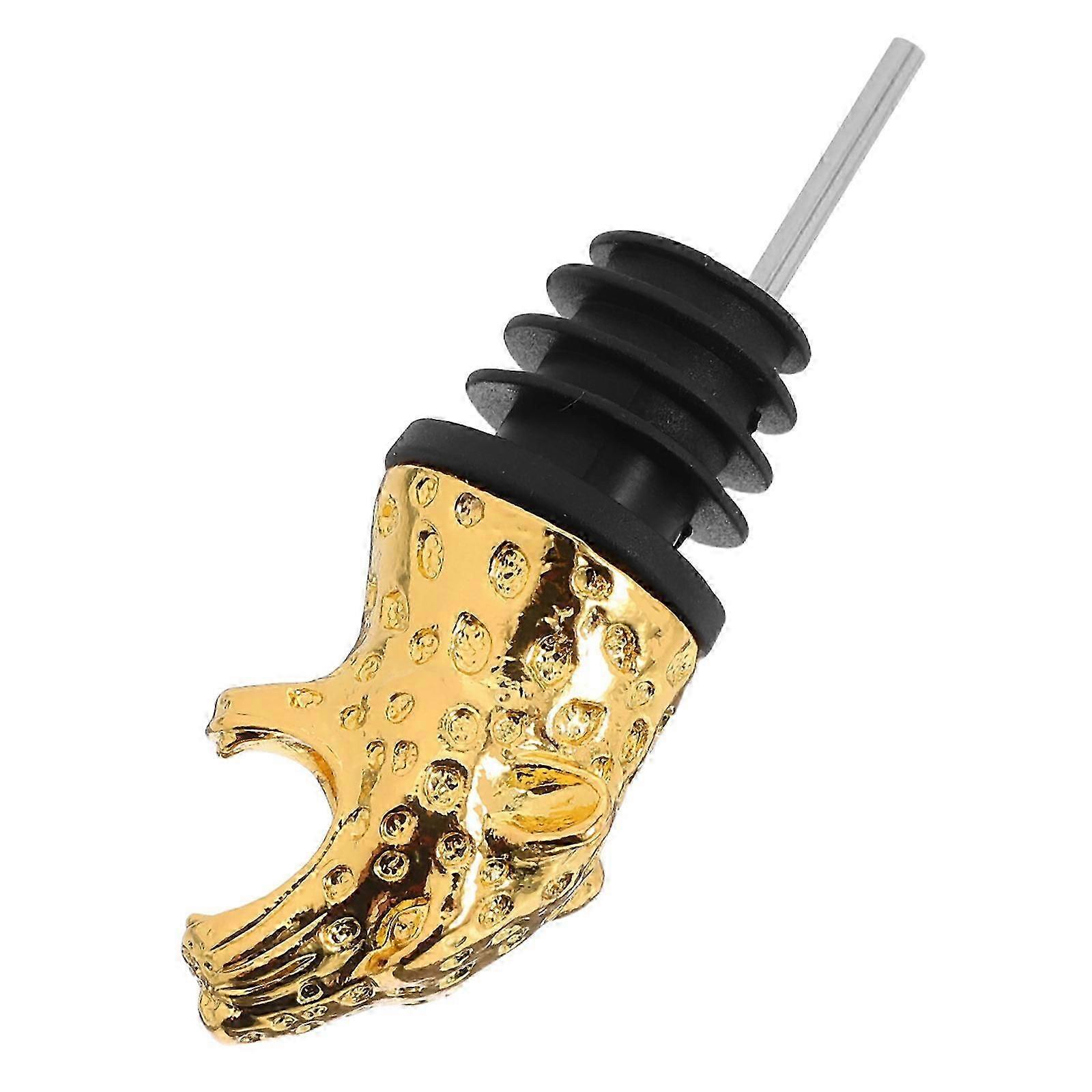Leopard Pattern Wine Pourer, Golden, For Party, 1 Pack