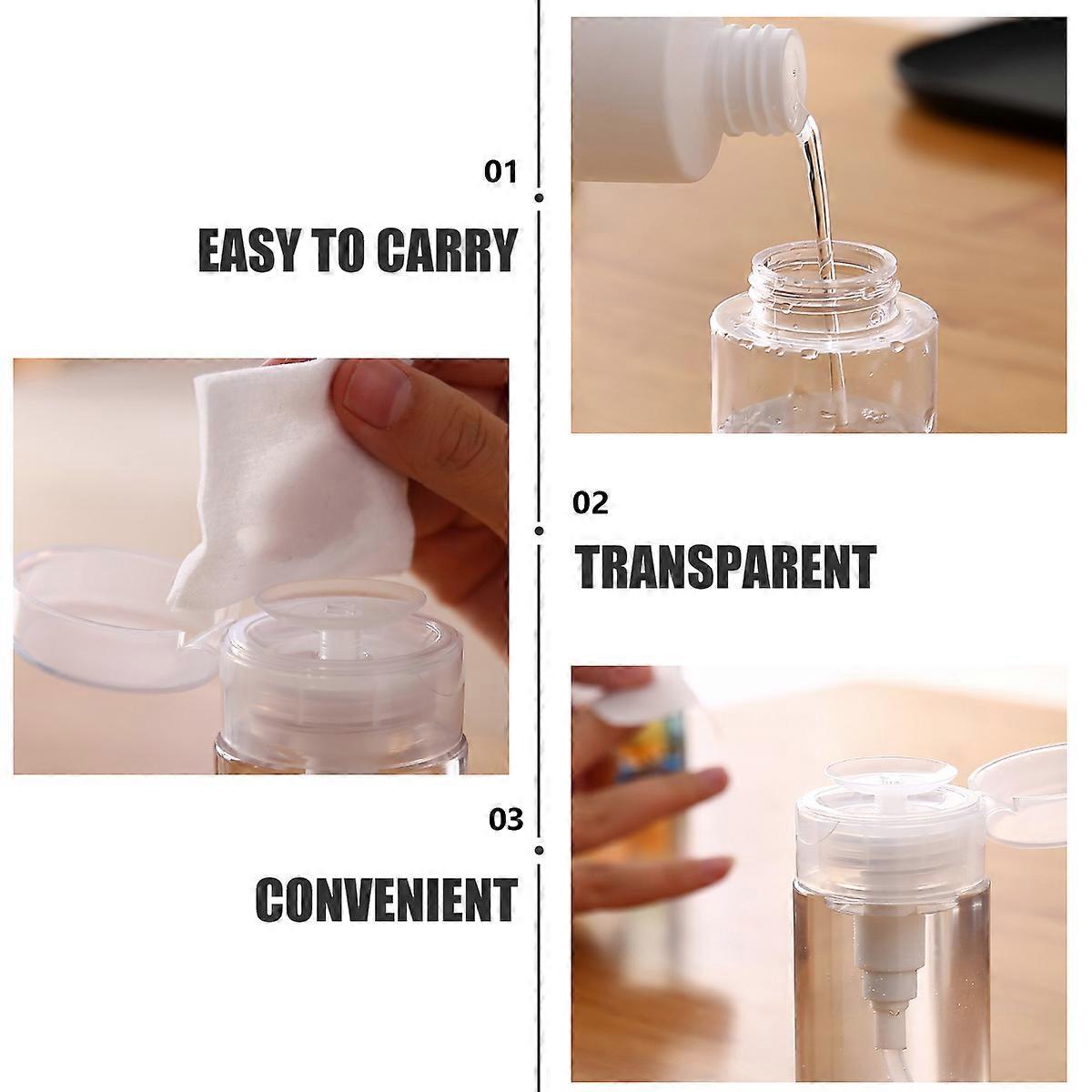 3Pcs Plastic Pump Bottles for Makeup Remover White Bottles for Storage
