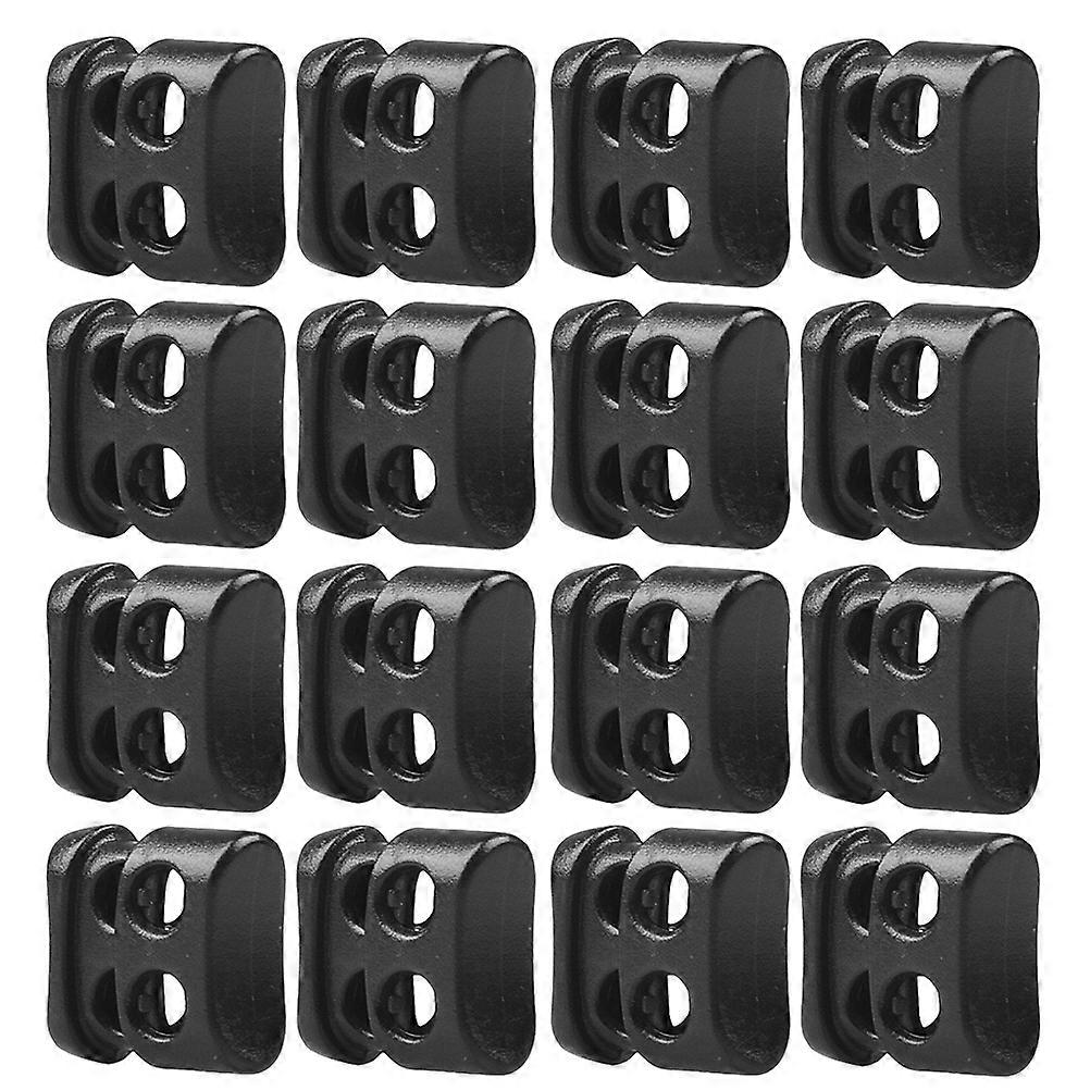 Universal Cord Lock Plastic Double Hole Stopper for Rope Fixing 5Sets