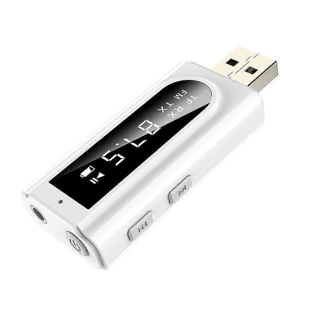 USB Car FM Bluetooth Receiver K9 White