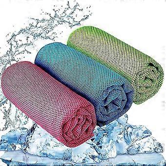 3 Pcs toalha de resfriamento (100x30 cm) toalha fria fresca para o pescoço, toalha de gelo de microfibra, toalha fria respirável macia para yoga