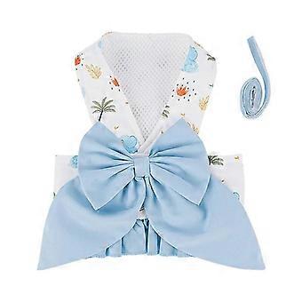 Vestido De Arnés De Perro Para Perros Pequeños Lazo Grande Volantes Arnés De Cachorro Y Conjunto De Correa Chaleco De Arnés Lindo Para Yorkie Chihuahua