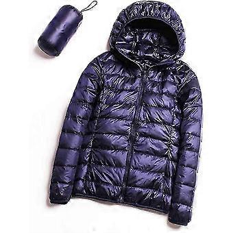 Puffer Jacket Womens, Takit naisille musta toppatakki vetoketjullinen lämmin hupullinen pitkähihainen kevyt untuvatakki, xx