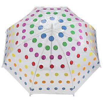 Kids Transparent Bubble Umbrella, Clear Long Handle, Windproof Rainproof with Safety Features, 70cm Diameter