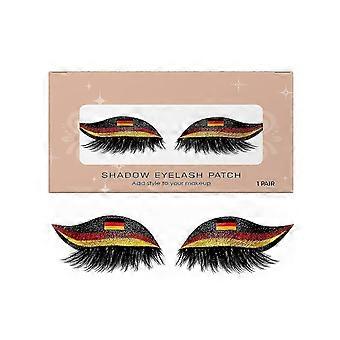 1 Paar künstliche Wimpern mit Nationalflaggen-Motiv, leicht, komfortabel, voluminös, 3D-Flauschigkeit, natürlich wirkend, einfach anzubringen, ideal für Festivals, Partys und Cosplay.