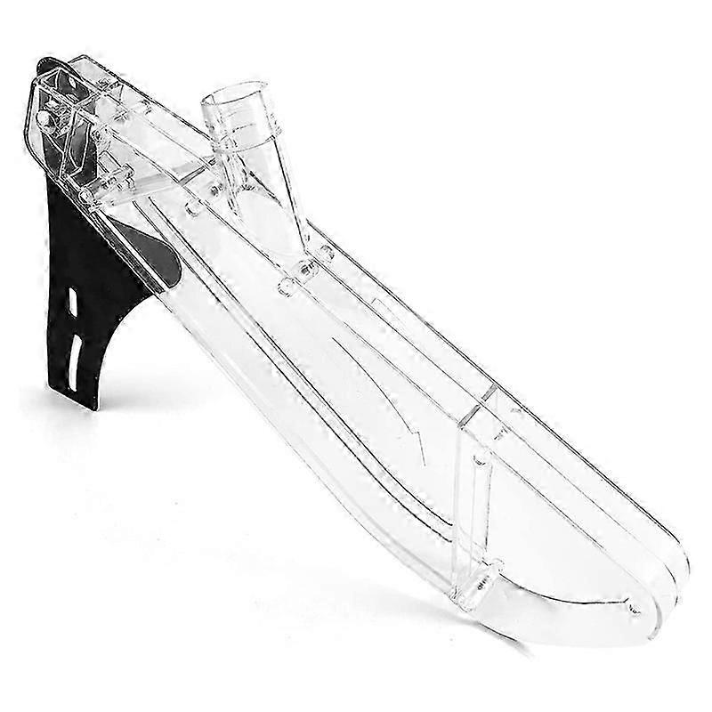 Capa protetora antipoeira para serra de mesa, em plástico transparente e metal, compatível com serras de 7 a 12 polegadas, para segurança em oficinas de carpintaria.