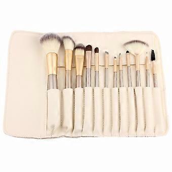 12-delige make-upborstels set | Paardenhaar Professionele Kabuki Make-up Borstel Set Cosmetica Foundation Make-up Borstels Set Kits