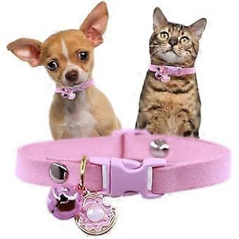15-20cm Hondenhalsband met Bel, Pretty Tiny Girl Kitten Collar Female Puppy Halsband met Belletjes voor Pet Little Dogs Cat Animal, Roze