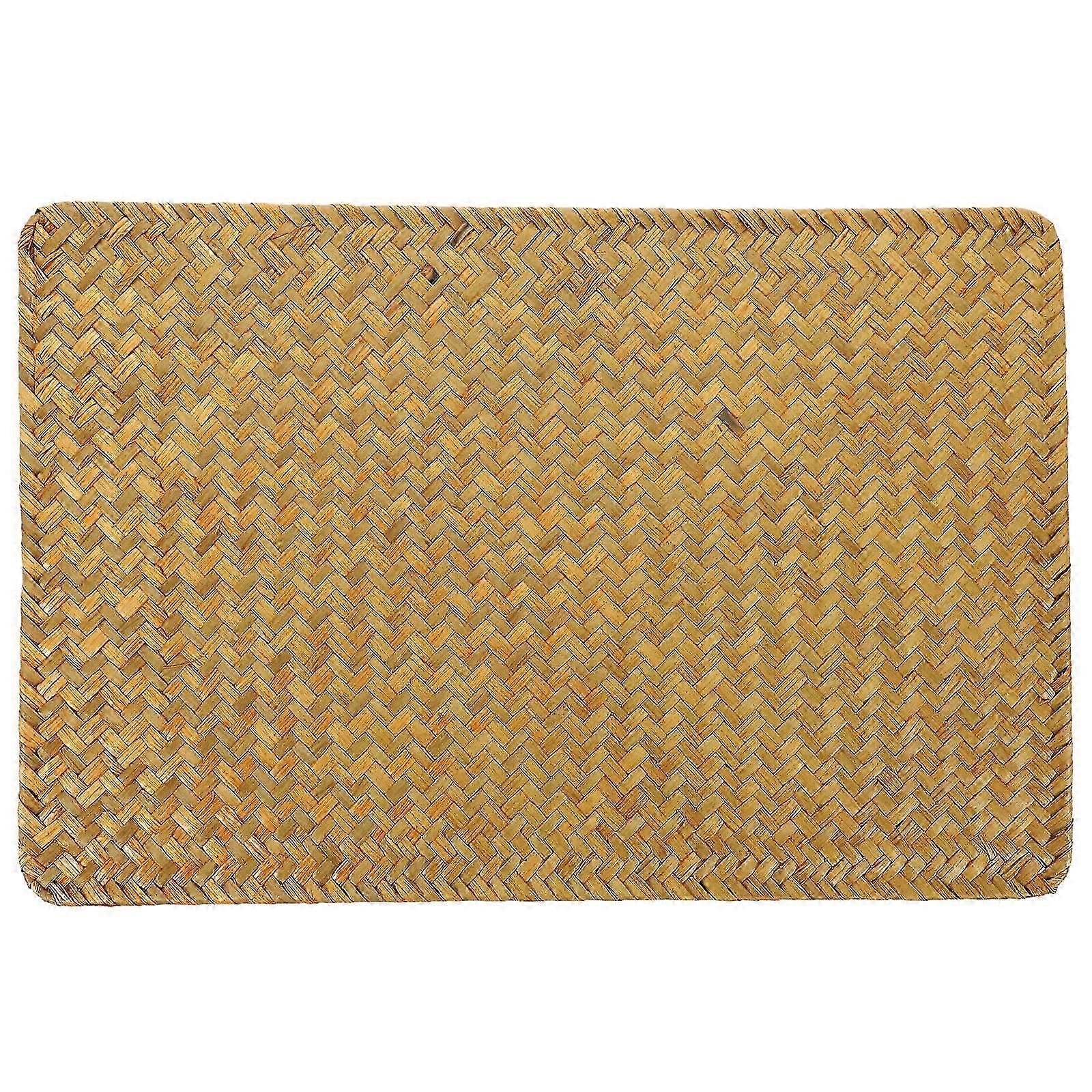Woven Placemat Bamboo Rectangular Placemat for Dining Table Use