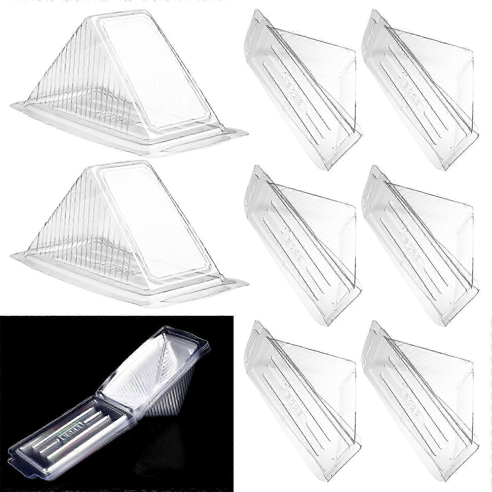50pcs Sandwich Packing Boxes Plastic Sandwich Case Transparent Triangle Boxes