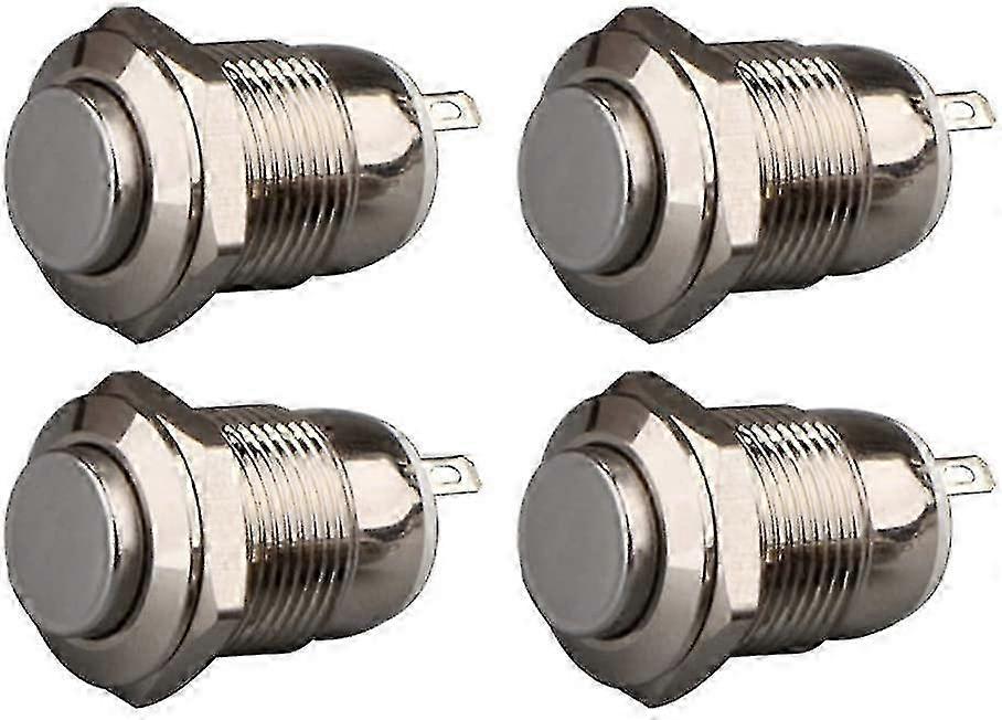 4pcs 12mm 3a 12v/24v/125v/250v Ac Self-locking Push Button