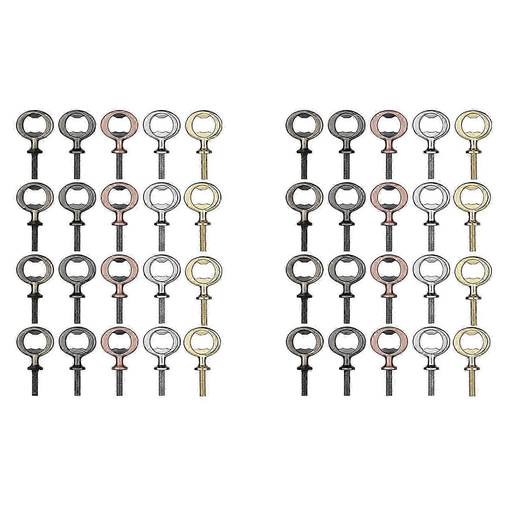 40PCS Metal Beer Opener Inserts Kit, Flat & Threaded for DIY Projects