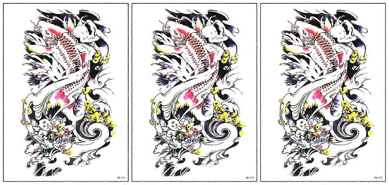 Waterproof Koi Fish Temporary Tattoos - Large Body Art Sheets with Easy Application