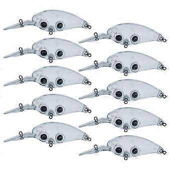 10 leurres de pêche à la mouche flottants Crankbait vierges non peints pour eaux profondes