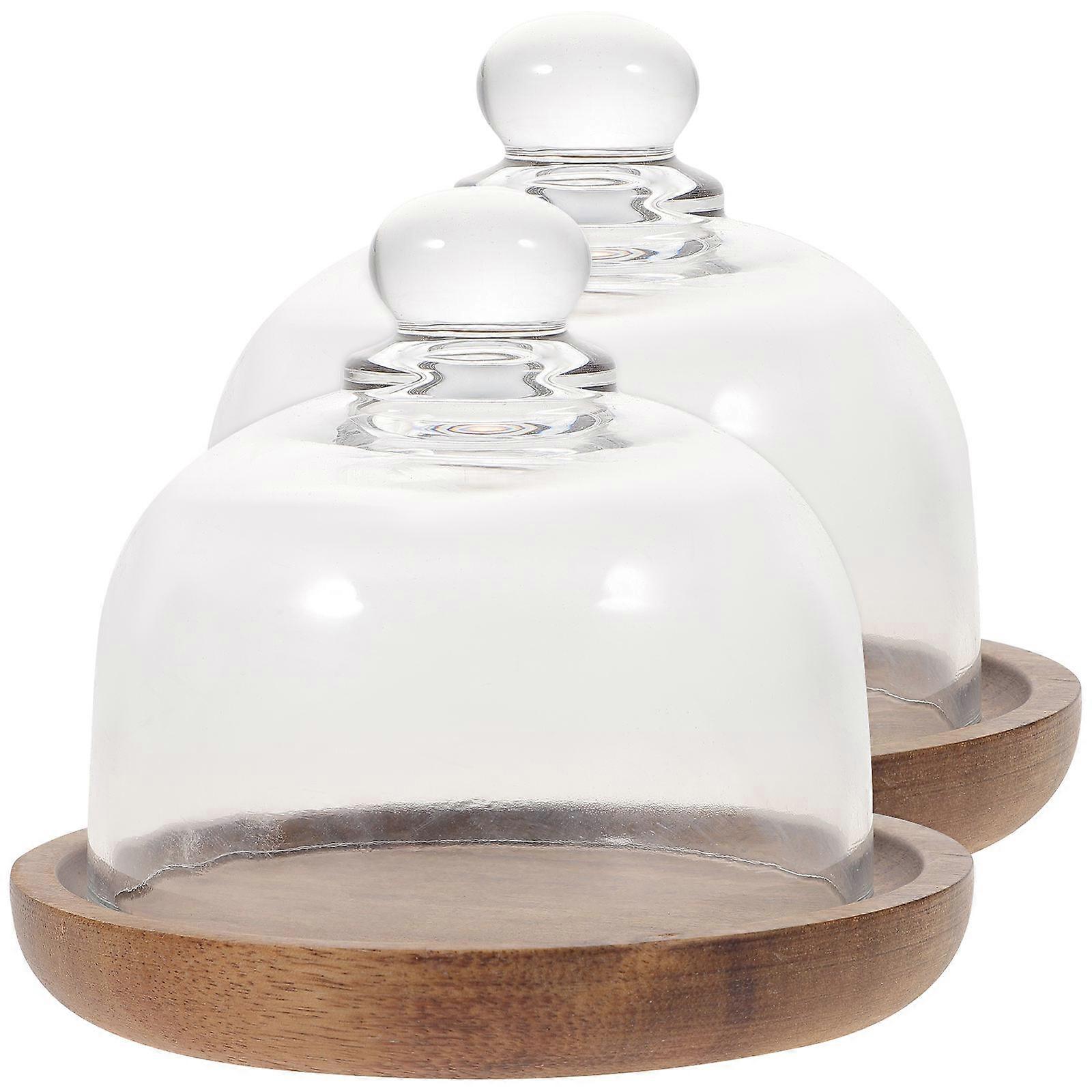 2Sets Mini Dessert Display Plate Cake Bread Storage Holder Restaurant Supply