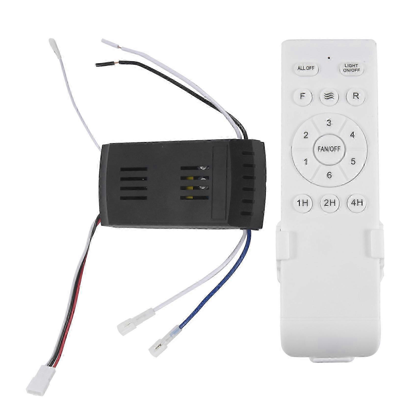 Universal Ceiling Fan Remote Control Kit 40W 6-Speed Timing Function Replacement Remote compatible with DC Ceiling Fans & Lights
