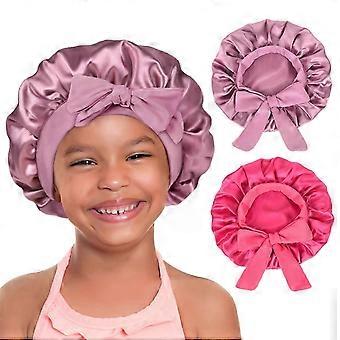 Best!  2 PCS Baby Bonnet Silk Satin Bonnet for Kids Sleeping Cap Curly Natural Hair Silk Bonnets for Girls Boys Infant