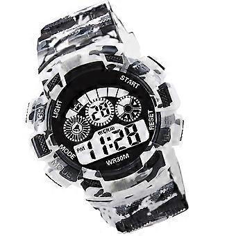 Camouflage Electronic Watch Digital Display for Student Children Light Grey