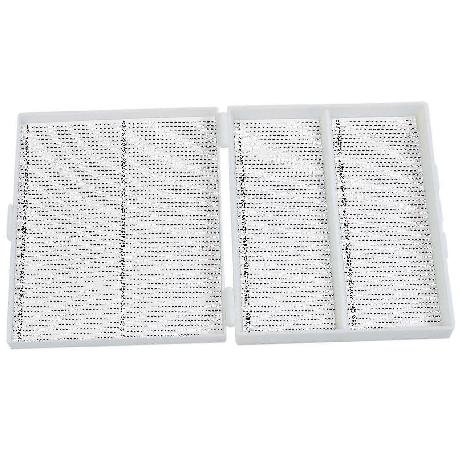 20cm X 16cm White Plastic Rectangular 100 Slides Microscope Box