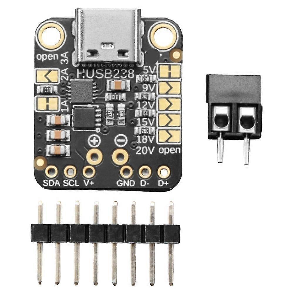 USB Type C Power Delivery Dummy Breakout Board, HUSB238 PD Trigger Module, IIC Programmable