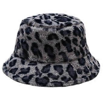 1 st mode varm fiskarmössa fluffig höst vinter leopard fiskarmössa