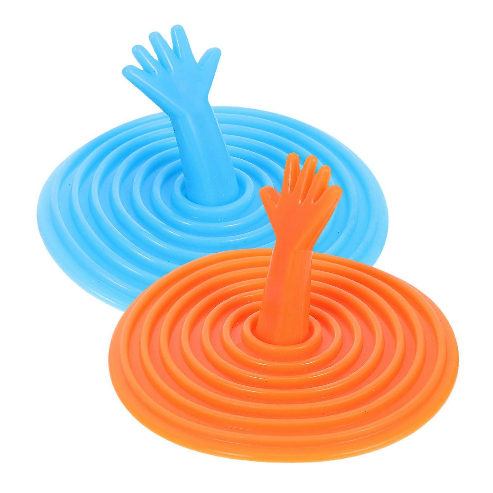 Palm Shape Floor Drain Plug for Kitchen Use Sink Strainer 2Pcs Random